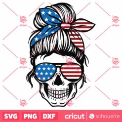 Mom Life Skull SVG American Flag Skull SVG