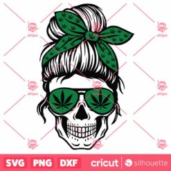 Mom Skull With Weed SVG Halloween SVG