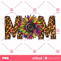 Mom Tie Dye Leopard Sunflower PNG Sublimation