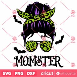 Momster Messy Bun SVG File For Mama Halloween SVG