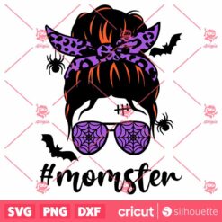 Momster Messy Bun SVG Mama Halloween SVG