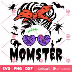 Momster SVG Halloween Messy Bun SVG