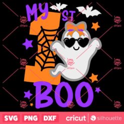 My 1St Boo Girl SVG My First Halloween Baby Girl Ghost SVG