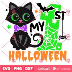 My 1st Halloween Black Cat Boy SVG Funny Kitty Boy T Shirt SVG