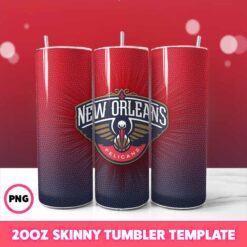 New Orleans Pelicans Basketball Tumbler Wrap, 20oz Tumbler Desig