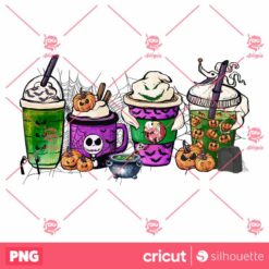 Nightmare Coffee Cups Halloween PNG Halloween Coffee PNG