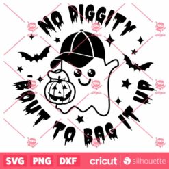 No Diggity Bout To Bag It Up SVG Boy GhostHalloween T Shirt Black Design SVG