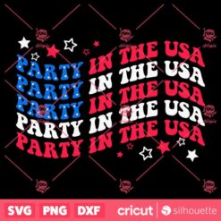 Party In The Usa SVG Wavy Flag July 4th T Shirt Design SVG