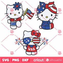 Patriotic Hello Kitty Bundle SVG Sanrio SVG