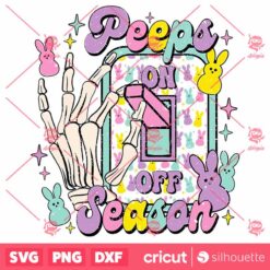 Peeps Season Mode On SVG, Easter SVG, Easter Bunny SVG, Easter Shirt SVG, Retro Easter SVG