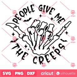 People Give Me The Creeps SVG Halloween T Shirt Bw Design SVG