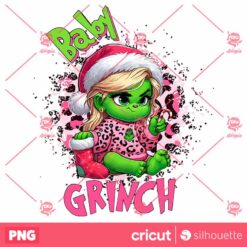 Pink Baby Grinch Boujee Leopard PNG