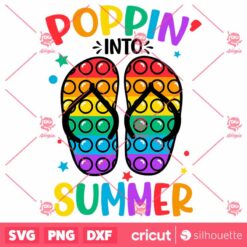 Poppin Into Summer SVG Summer Kids Flip Flops T Shirt Design SVG