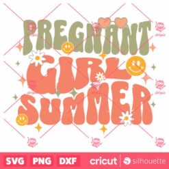 Pregnant Girl Summer Pregnancy Announcement SVG