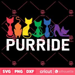 Pride Cat Colorful Lgbt Purride SVG Gay Pride Purride SVG