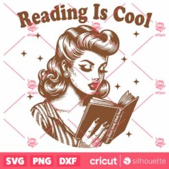 Reading Is Cool SVG Trendy Bookish SVG