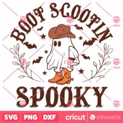 Retro Boot Scoot Spooky Cowboy Ghost SVG