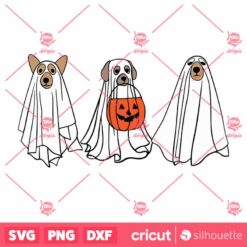 Retro Ghost Dog Spooky Season SVG, Ghost Dog Halloween SVG