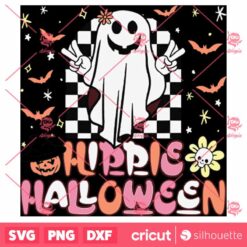 Retro Halloween Vintage GhostRetro Fall Hippie Halloween SVG Cut File