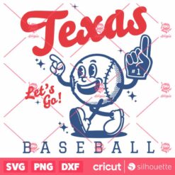 Retro Mlb Lets Go Texas Baseball SVG