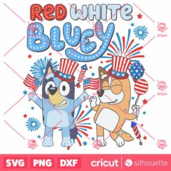 Retro Red White Bluey Party In The Usa SVG