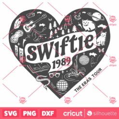 Retro Swiftie 1989 Heart The Eras Tour SVG