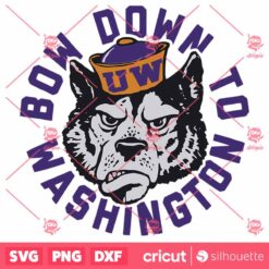 Retro Washington Huskies Bow Down SVG