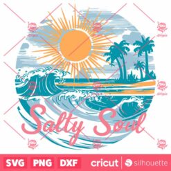 Salty Soul Crashing Waves Summer Trip SVG