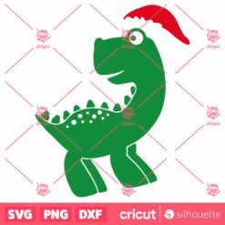 Saurus Santa Hat SVG Dinosaur Christmas SVG