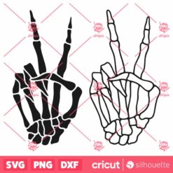 Skeleton Peace Hand SVG