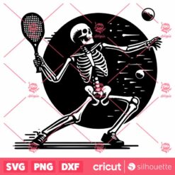 Skeleton Pickleball Player SVG Pickleball SVG