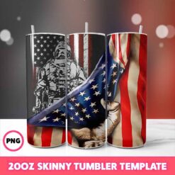 Soldier Flag Tumbler Wrap, 20oz Skinny Tumbler Wrap