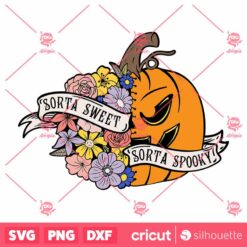 Sorta Sweet Sorta Spooky SVG Flower Pumpkin Color Design SVG