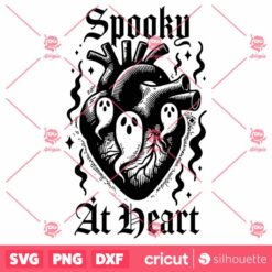 Spooky At Heart SVG, Halloween Ghosts SVG, Heart SVG, Halloween Digital Design For Tshirt Tote Bags Vintage SVG