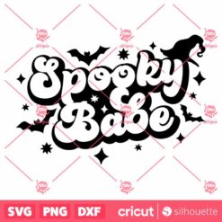 Spooky Babe SVG Halloween Retro Trendy Witchy SVG