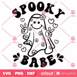 Spooky Babe SVG Hippie Halloween SVG