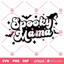 Spooky Mama SVG Halloween Retro Trendy Witchy SVG