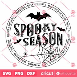 Spooky Season SVG Halloween Circle Word Art SVG