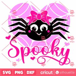 Spooky Spider SVG Spider With Bow In A Net Heart SVG