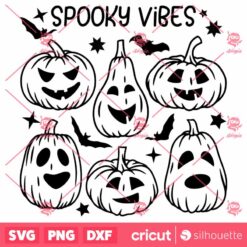 Spooky Vibes Pumpkin SVG Halloween Pumpkins SVG