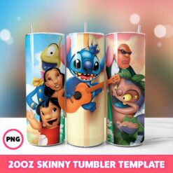 Stitch Movie Tumbler Wrap, Disney Tumbler Wrap 1, 20oz Skinny Tu