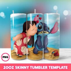 Stitch Movie Tumbler Wrap, Disney Tumbler Wrap 10, 20oz Skinny T