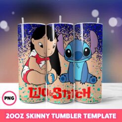 Stitch Movie Tumbler Wrap, Disney Tumbler Wrap 63, 20oz Skinny T