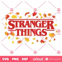 Stranger Things Halloween Fall Leaves Strange Logo SVG