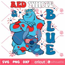 Sully Monster Inc And Stitch Red White Blue SVG