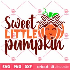 Sweet Little Pumpkin SVG Halloween Pumpkin Girl With Bow SVG