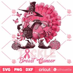 Tackle BreastCancer Awareness Football Pink Ribbon Pumpkin SVG