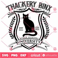 Thackery Binx University SVG Sanderson Sisters T Shirt Bw Design SVG