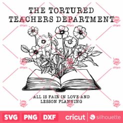 The Tortured Teachers Department Floral Book SVG