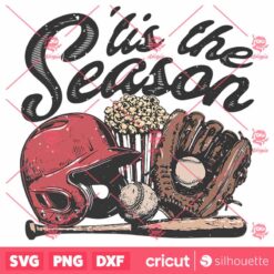 Tis the Season SVG, Retro Baseball Design SVG, Basebal Vector Design Vintage Graphic SVG, Baseball Shirt